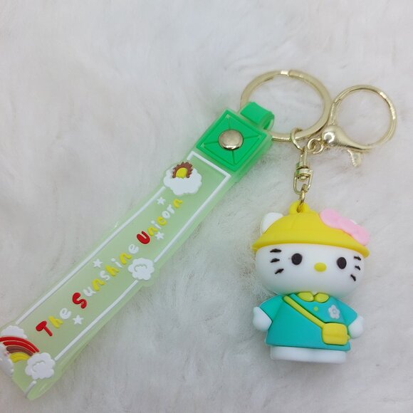 2/$25 Hello Kitty keychai wrist strap lanyard with "The sunshine Unicorn" - Picture 1 of 6